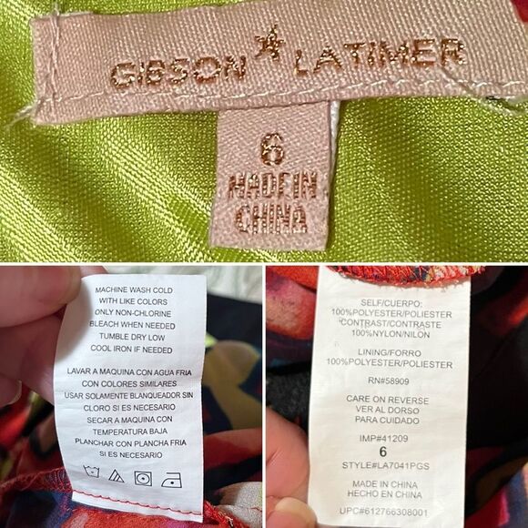 Gibson Latimer Red Black Fit and Flare Party Dress Zig Zag Lace Colorful 6 - Picture 9 of 10